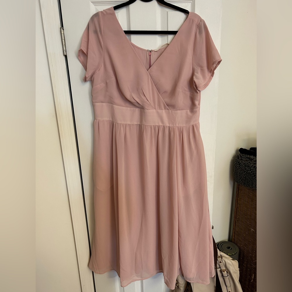 New eShakti pink chiffon dress. Size 14. Never worn